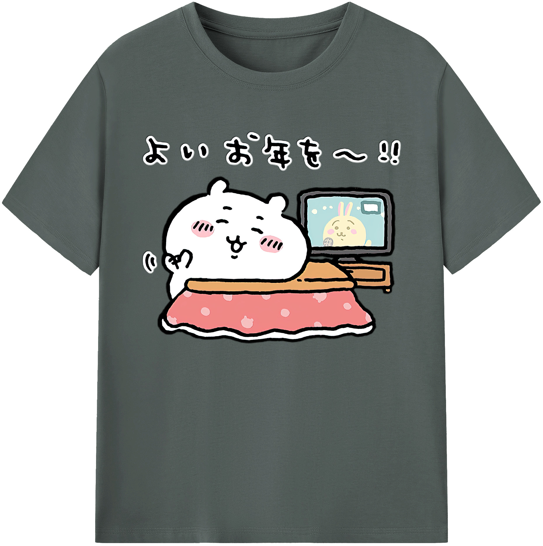 （画像用） ちいかわ ちいかわ Chii-kawa chiikawa 綿100％ メンズ半袖Tシャツ｜肌触りやわらか＆通気性